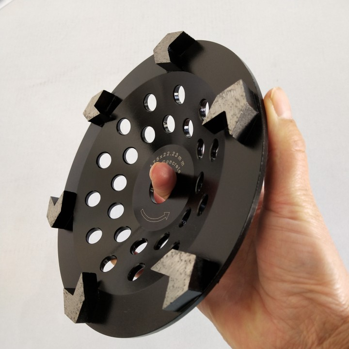 7-Zoll-Pfeil-Diamant-Schleifscheibe zum Entfernen von Lack-Epoxy-Mastix-Beschichtungen mit 5/8-Zoll-11-Welle