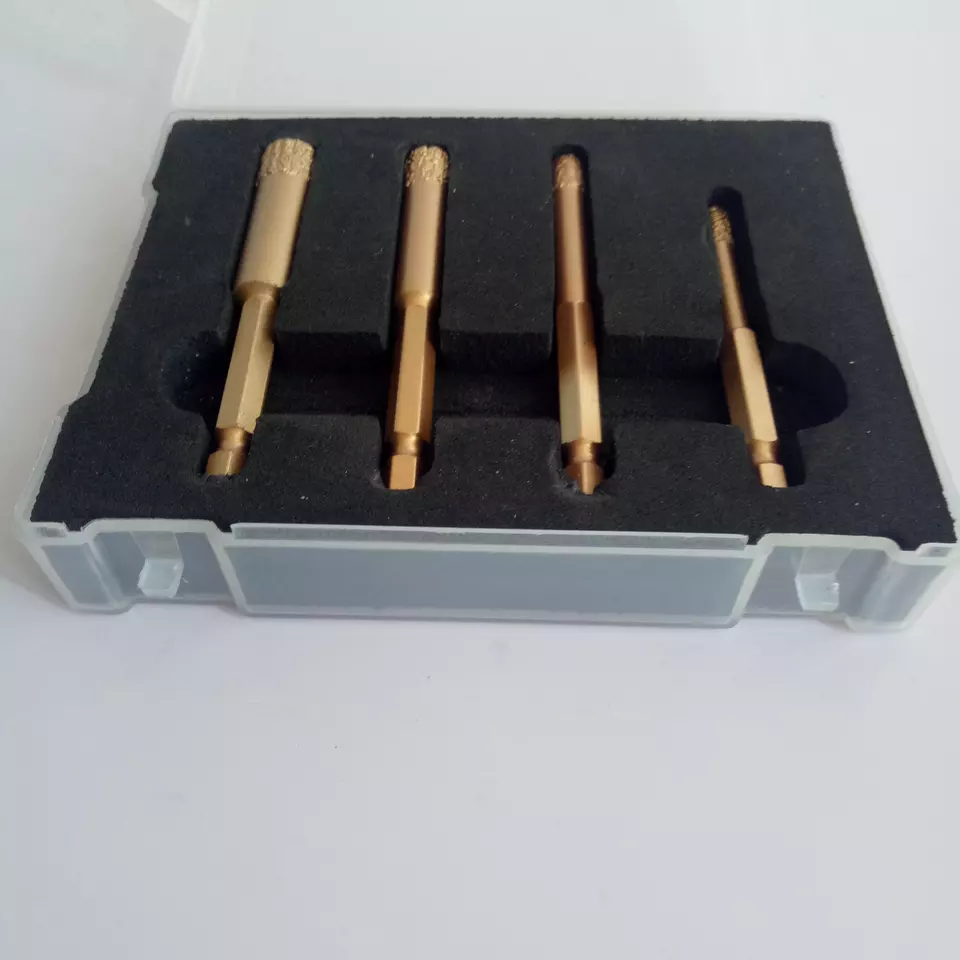 6/8/10/12mm Sechskantadapter Vakuum gefärbtes Diamantbohrer Bit Set Diamond Core Bohrer Bit Kit für Fliesenkeramik