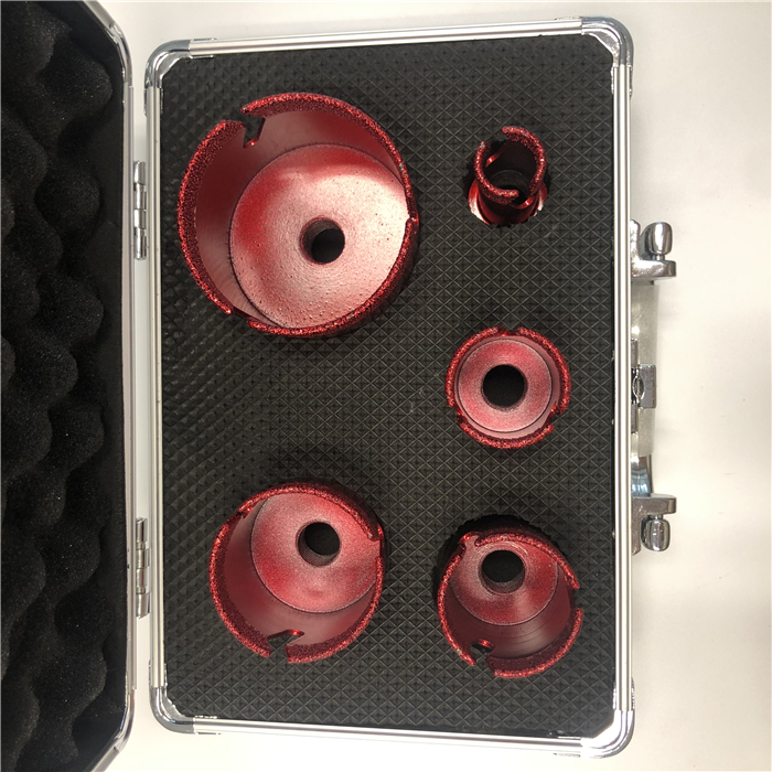 5 stücke Aluminium Box M14 Vakuumgelötete Diamant Kernbohrer Set Werkzeuge M14
