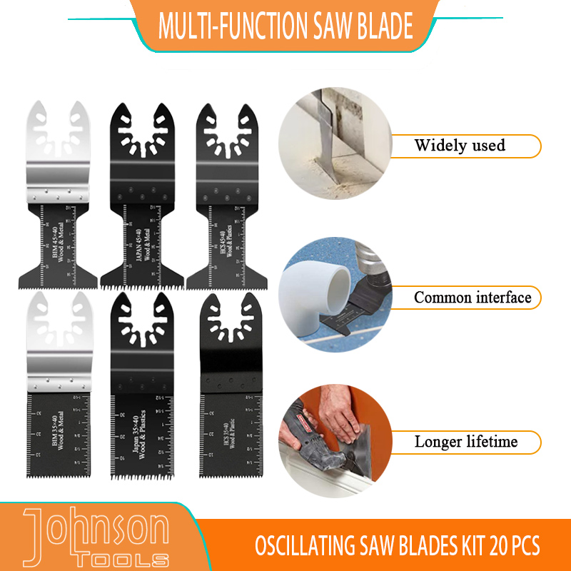 Herstellerpaket mit 20 PCS -Box -Set Schnellfreisetzungen oszillierende Multi -Werkzeugsägen -Klingen für Holz und Nagel
